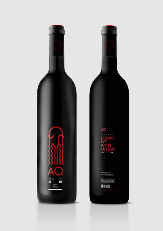 AO wine bottle design