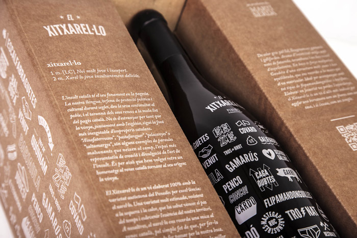 Wine packaging design with doodles