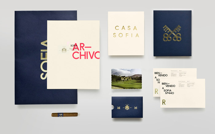 Sofia brand identity collateral by Anagrama